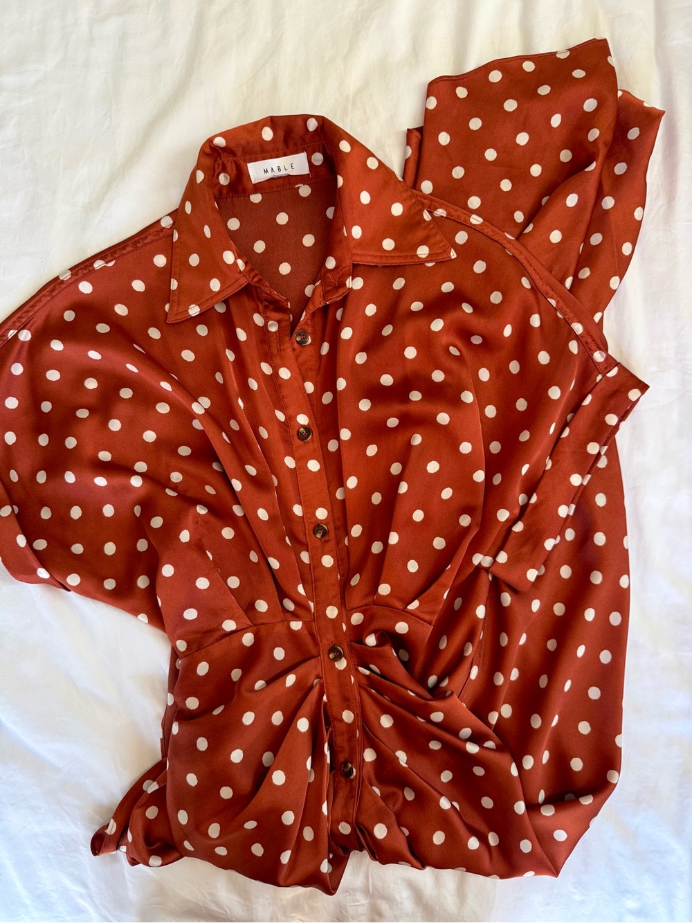 Rust Polka Dot Midi Dress